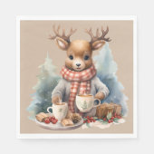 Aquarellmalerei Weihnachten rustikale Servietten (Vorderseite)