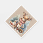 Aquarellmalerei Weihnachten rustikale Servietten (Ecke)