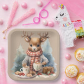 Aquarellmalerei Weihnachten rustikale Teller (Party)