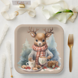 Aquarellmalerei Weihnachten rustikale Teller