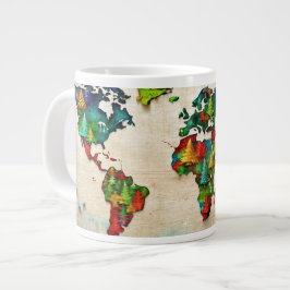 Aquarellmalerei Weltkarte-Tasse Jumbo-Tasse