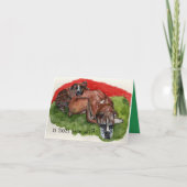 Aquarellmalerei Xmas Boxer, whimsissige Nachricht Karte (Vorderseite)