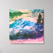 Aquarellmalerei Zauberwald Landschaftsbild Leinwanddruck (Vorderseite)