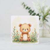 Aquarellmalerkarte eines Niedlichen, kleinen Bären (Stehend Vorderseite)