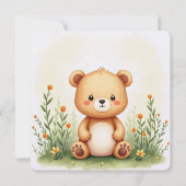 Aquarellmalerkarte eines Niedlichen, kleinen Bären (Rückseite)