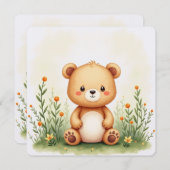 Aquarellmalerkarte eines Niedlichen, kleinen Bären (Vorne/Hinten)