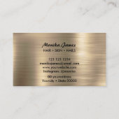 Aquarellmales Gold Agate Gold Brushed Metal Visitenkarte (Rückseite)