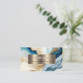 Aquarellmales Gold Agate Gold Brushed Metal Visitenkarte (Stehend Vorderseite)