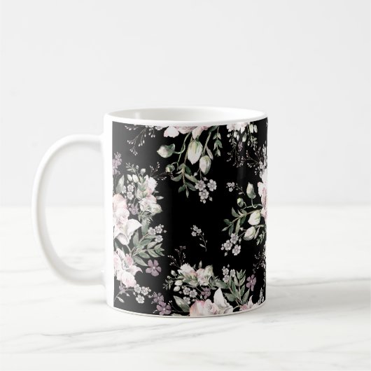 Aquarellmales, nahtloses Muster mit Beau Kaffeetasse (Links)