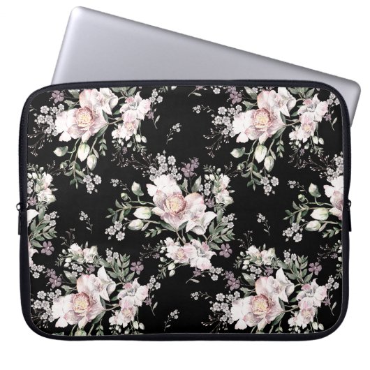 Aquarellmales, nahtloses Muster mit Beau Laptopschutzhülle (Vorderseite)