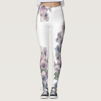 Aquarellmalte Stiefmütterchenblume Leggings