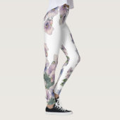 Aquarellmalte Stiefmütterchenblume Leggings (Rechts)