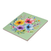 Aquarellmalte Wildblumen Fliese (Seite)