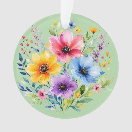 Aquarellmalte Wildblumen Ornament (Vorderseite)