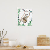 Aquarellmama und Baby Sloth Poster (Küche)