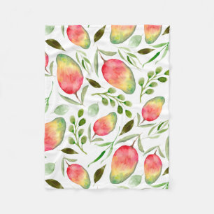 Aquarellmangos   Muster   Obst Fleecedecke