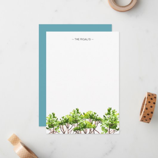 Aquarellmangroven Personalisierte Mitteilungskarte (Vorderseite/Rückseite Beispiel)