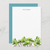 Aquarellmangroven Personalisiertes Geschirr Mitteilungskarte (Vorne/Hinten)