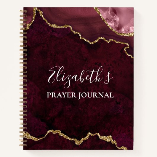 Aquarellmarble Geode Rose Goldenes Prayer Journal Notizblock (Vorderseite)