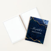 Aquarellmarble Gold Blue Geode Sketchbook Notizblock (Innenseite)