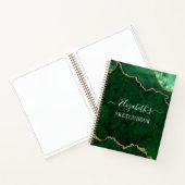 Aquarellmarbor Gold Green Geode Sketchbook Notizblock (Innenseite)
