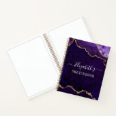 Aquarellmarbor Gold Lila Geode Sketchbook Notizblock (Innenseite)