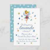 Aquarellmärchen Prinzessin Butterfly Geburtstag Einladung (Vorne/Hinten)