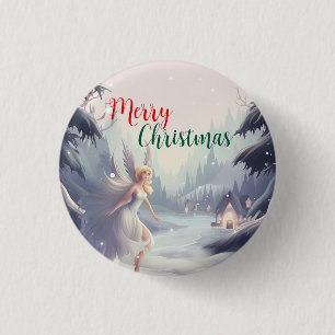 Aquarellmärchen Snowflake Merry Xmas Baum Party Button