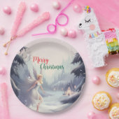 Aquarellmärchen Snowflake Merry Xmas Baum Party Pappteller (Party)