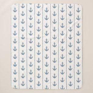 Aquarellmarineanker und Seilstreifen Sherpadecke