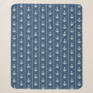 Aquarellmarineanker und Seilstreifen Sherpadecke