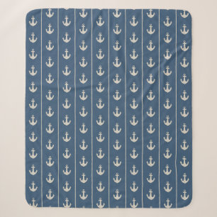 Aquarellmarineanker und Seilstreifen Sherpadecke