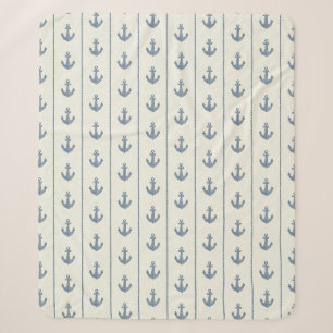Aquarellmarineanker und Seilstreifen Sherpadecke