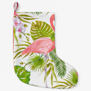 Aquarellmarker-Abbildung des rosa Flamingo bi Kleiner Weihnachtsstrumpf
