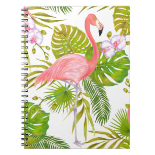 Aquarellmarker-Abbildung des rosa Flamingo bi Notizblock