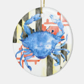 Aquarellmaryland-Flagge und blaue Krabbe Keramikornament (Links)