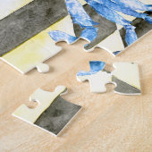 Aquarellmaryland-Flagge und blaue Krabbe Puzzle (Seite)