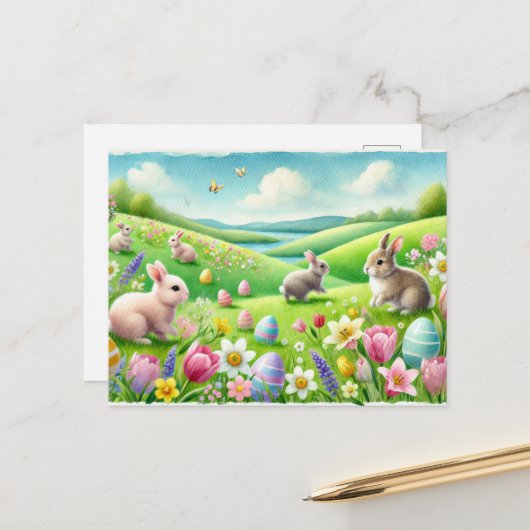 Aquarellmast-Postkarte Postkarte (Vorderseite/Rückseite Beispiel)