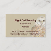 Aquarellmauer Auwl Security Night Owl Visitenkarte (Vorderseite)