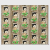 Aquarellmauer Becken im Vögel Weihnachtsfest Geschenkpapier (Flach)