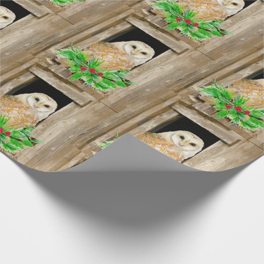 Aquarellmauer Becken im Vögel Weihnachtsfest Geschenkpapier (Ecke)