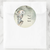 Aquarellmauer Vogelvogel entwerfen Ihren Text Runder Aufkleber (Tasche)