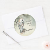 Aquarellmauer Vogelvogel Kunst Buchzeichen Runder Aufkleber (Umschlag)