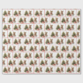 Aquarellmäuse in Schneeflocken Geschenkpapier (Flach)