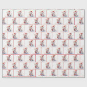 Aquarellmäuse in Schneeflocken Geschenkpapier (Flach)