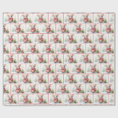 Aquarellmäuse in Schneeflocken Geschenkpapier (Flach)