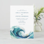 Aquarellmeer | Blue Wedding Einladung (Stehend Vorderseite)