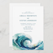 Aquarellmeer | Blue Wedding Einladung (Vorne/Hinten)