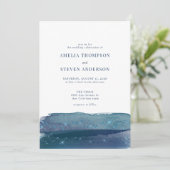 Aquarellmeer | Blue Wedding Einladung (Stehend Vorderseite)