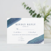 Aquarellmeer | Blue Wedding RSVP Karte (Stehend Vorderseite)